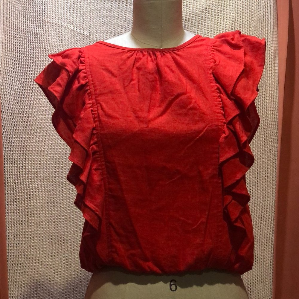 Express Ruffle Red top